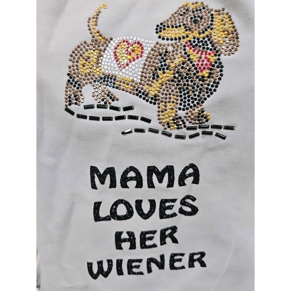 Apron Dog Mama Loves Her WeinerDog Dachshund Cooking Art Crafts Kitchen Pockets